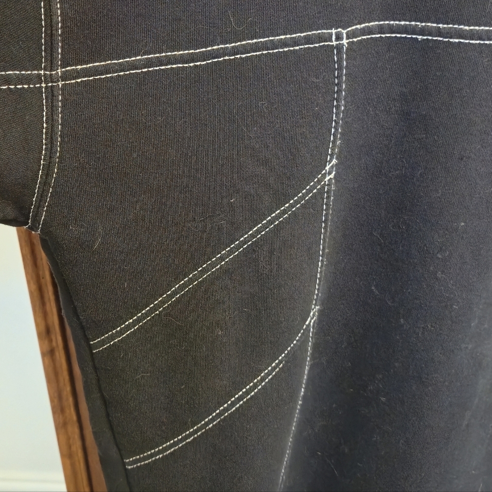 Topshop Black Sweatshirt with White Stitching - Picture 2 of 4